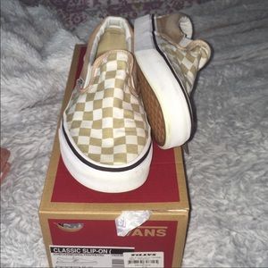 Tan checkered vans